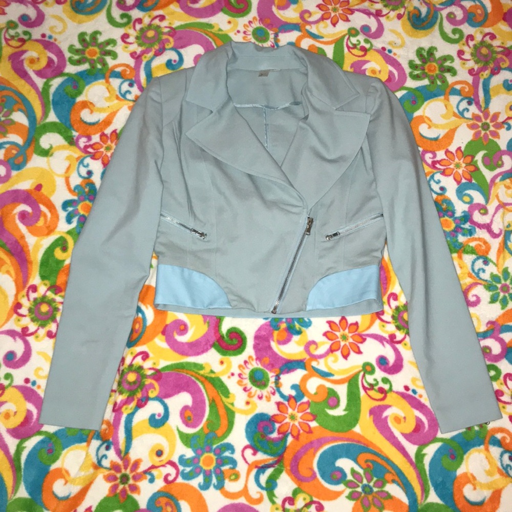 Baby Blue Motorcycle Jacket